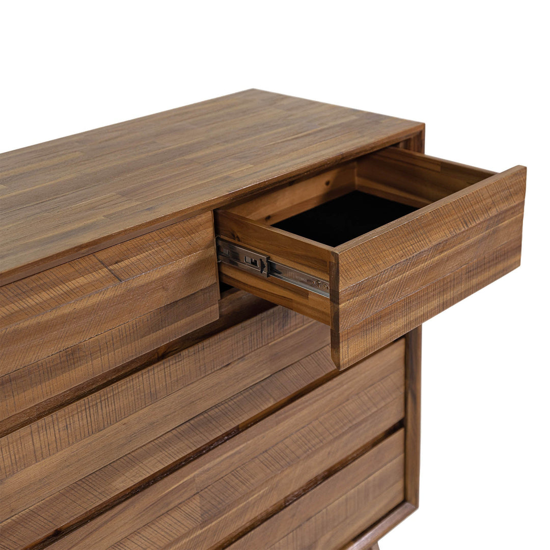 Gia 5 Drawer Chest in Warm Pecan - dresser by LH Imports - Whats New Furniture Portland OR