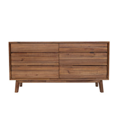 Gia 6 Drawer Dresser in Warm Pecan - dresser by LH Imports - Whats New Furniture Portland OR