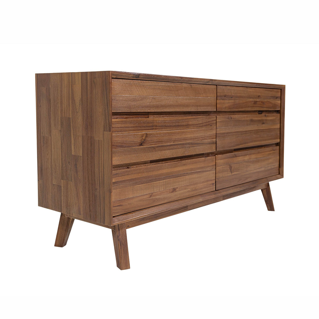 Gia 6 Drawer Dresser in Warm Pecan - dresser by LH Imports - Whats New Furniture Portland OR