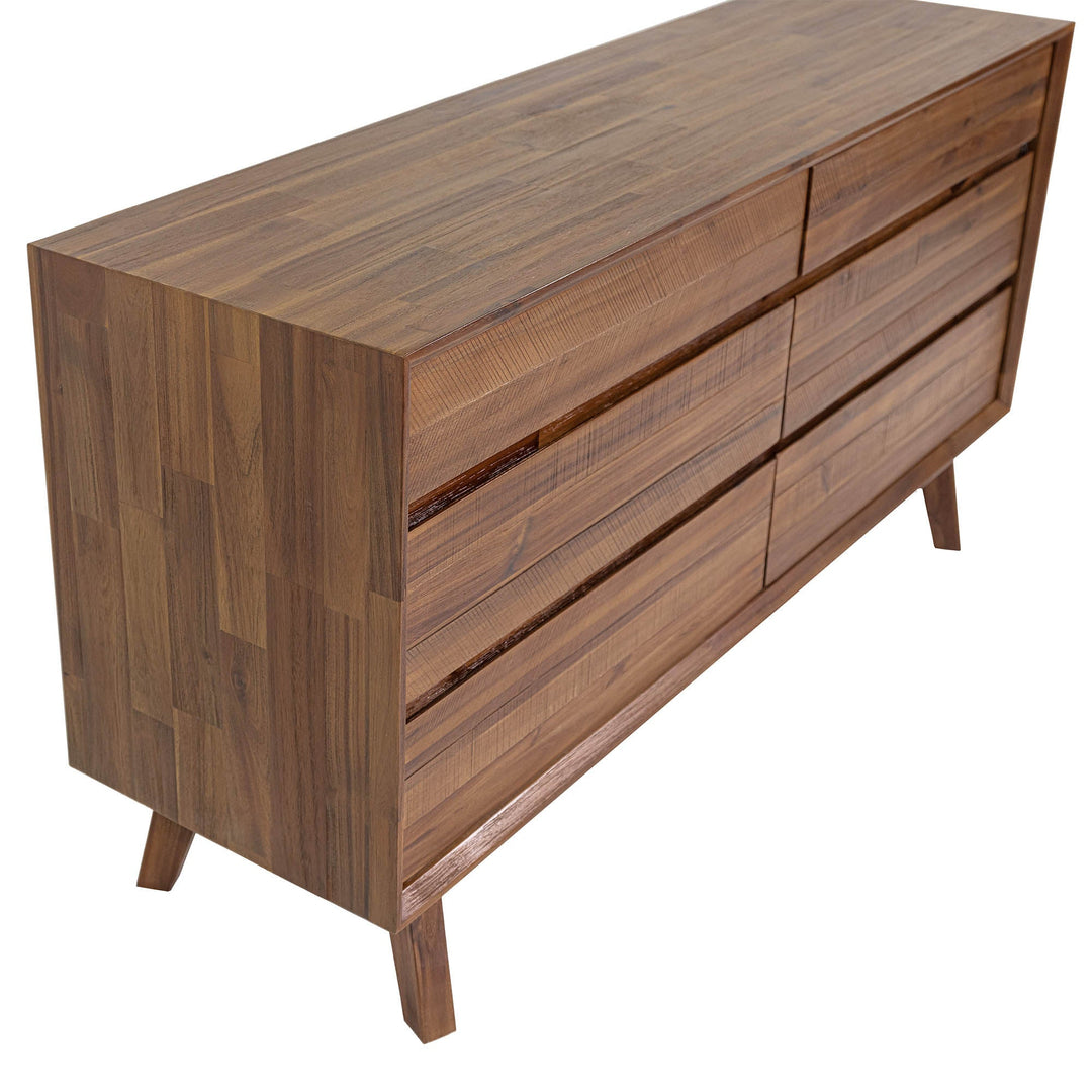 Gia 6 Drawer Dresser in Warm Pecan - dresser by LH Imports - Whats New Furniture Portland OR