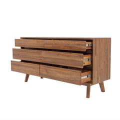 Gia 6 Drawer Dresser in Warm Pecan - dresser by LH Imports - Whats New Furniture Portland OR