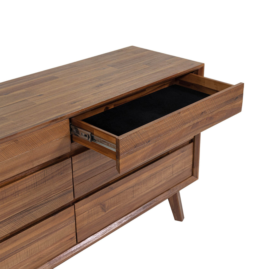 Gia 6 Drawer Dresser in Warm Pecan - dresser by LH Imports - Whats New Furniture Portland OR
