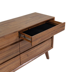 Gia 6 Drawer Dresser in Warm Pecan - dresser by LH Imports - Whats New Furniture Portland OR