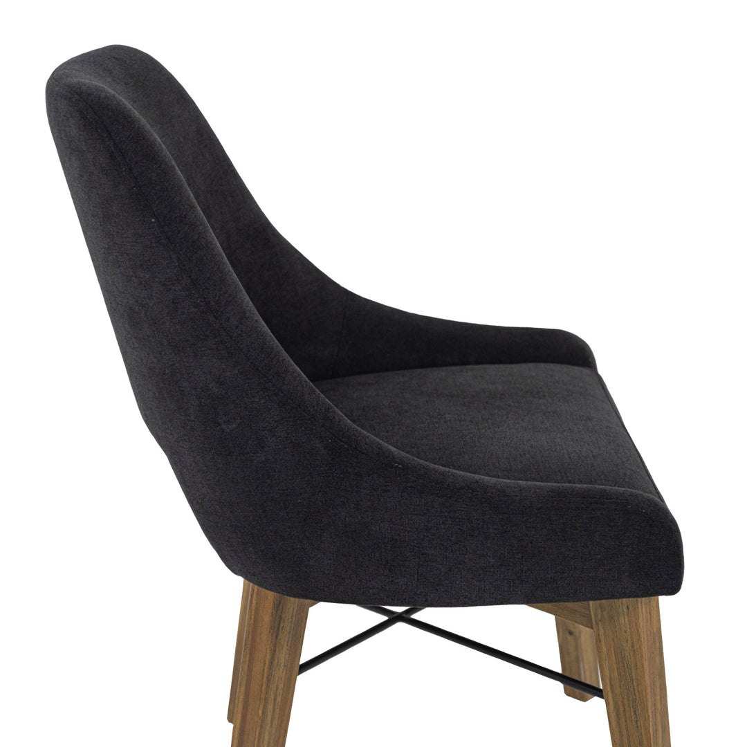 Gia Curved Dining Chair in Graphite Grey - dining chair by LH Imports - Whats New Furniture Portland OR