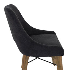 Gia Curved Dining Chair in Graphite Grey - dining chair by LH Imports - Whats New Furniture Portland OR
