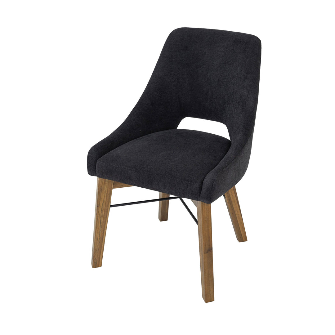 Gia Curved Dining Chair in Graphite Grey - dining chair by LH Imports - Whats New Furniture Portland OR