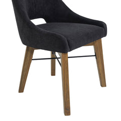 Gia Curved Dining Chair in Graphite Grey - dining chair by LH Imports - Whats New Furniture Portland OR