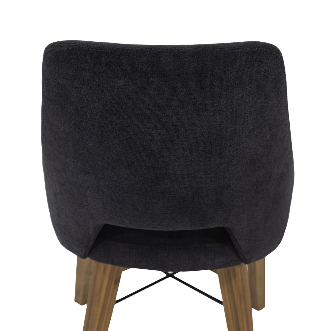 Gia Curved Dining Chair in Graphite Grey - dining chair by LH Imports - Whats New Furniture Portland OR