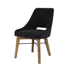 Gia Curved Dining Chair in Graphite Grey - dining chair by LH Imports - Whats New Furniture Portland OR