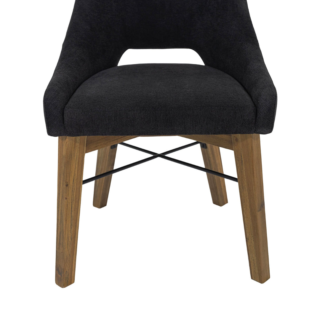 Gia Curved Dining Chair in Graphite Grey - dining chair by LH Imports - Whats New Furniture Portland OR