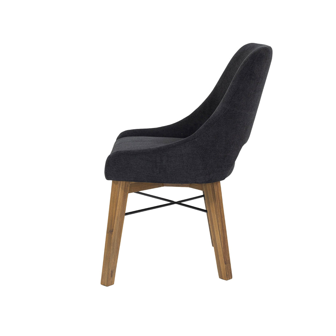 Gia Curved Dining Chair in Graphite Grey - dining chair by LH Imports - Whats New Furniture Portland OR