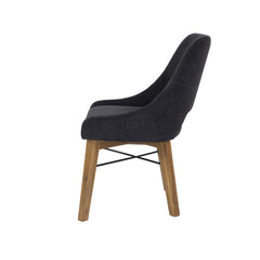 Gia Curved Dining Chair in Graphite Grey - dining chair by LH Imports - Whats New Furniture Portland OR