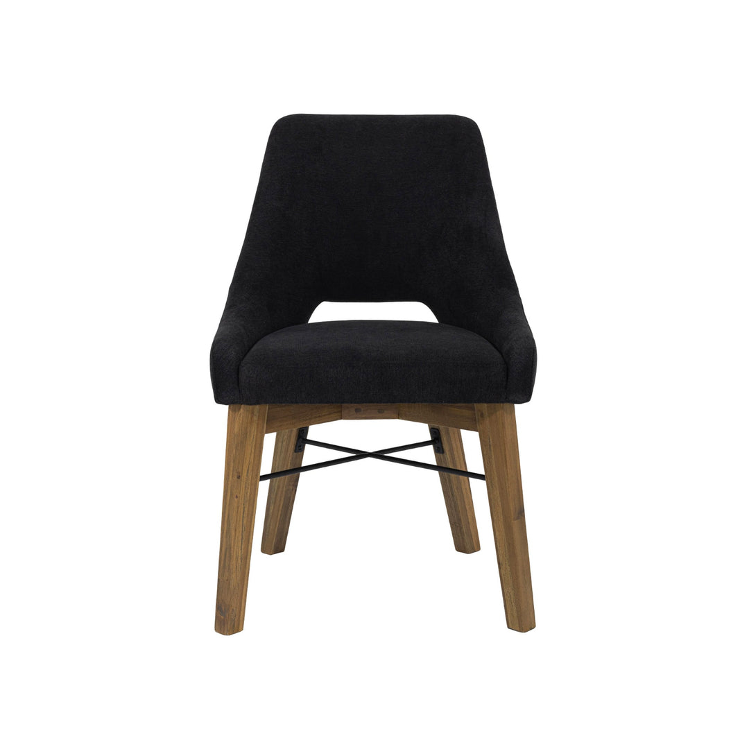 Gia Curved Dining Chair in Graphite Grey - dining chair by LH Imports - Whats New Furniture Portland OR
