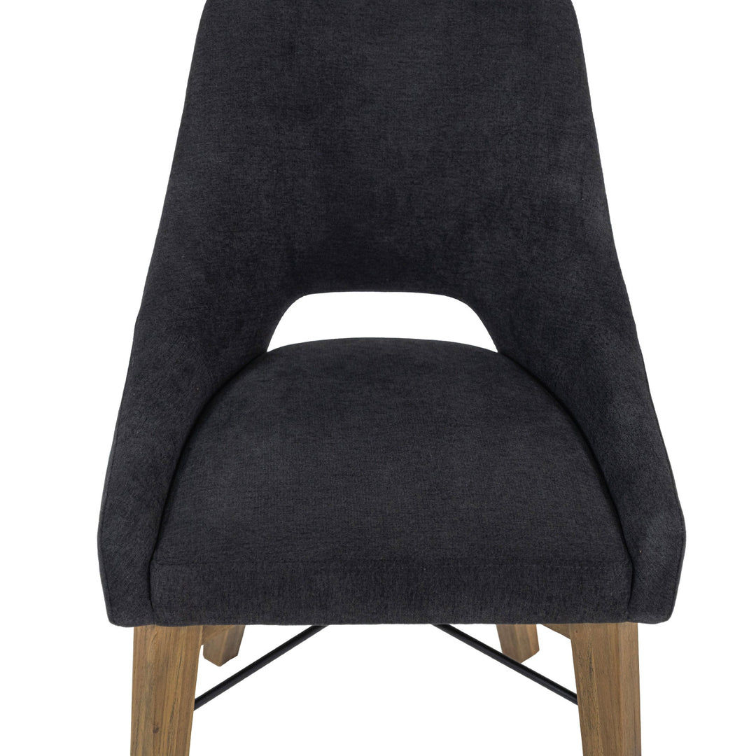Gia Curved Dining Chair in Graphite Grey - dining chair by LH Imports - Whats New Furniture Portland OR