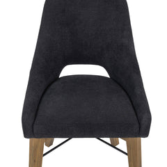 Gia Curved Dining Chair in Graphite Grey - dining chair by LH Imports - Whats New Furniture Portland OR