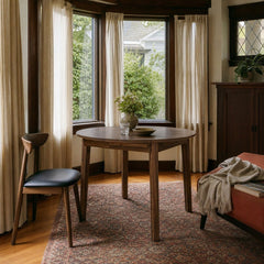 Gia Round Dining Table in Warm Pecan styled in Portland Ladd&