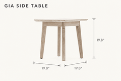 Gia Side Table in Light Driftwood dimensions - What&