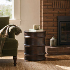 Global Side Table styled in Portland Sellwood cottage living room - Whats New Furniture