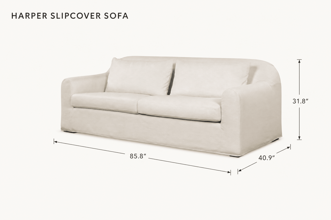 Harper Slipcover Sofa dimensions - What&
