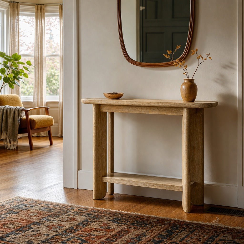 Haru Console Table styled in Portland St. Johns bungalow living room - Whats New Furniture