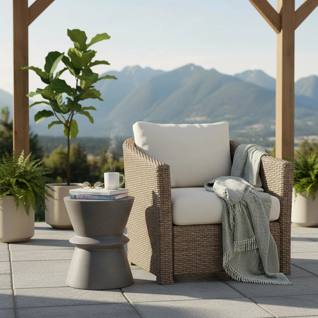 Hourglass Concrete Side Table - Whats New Furniture - Portland, Oregon