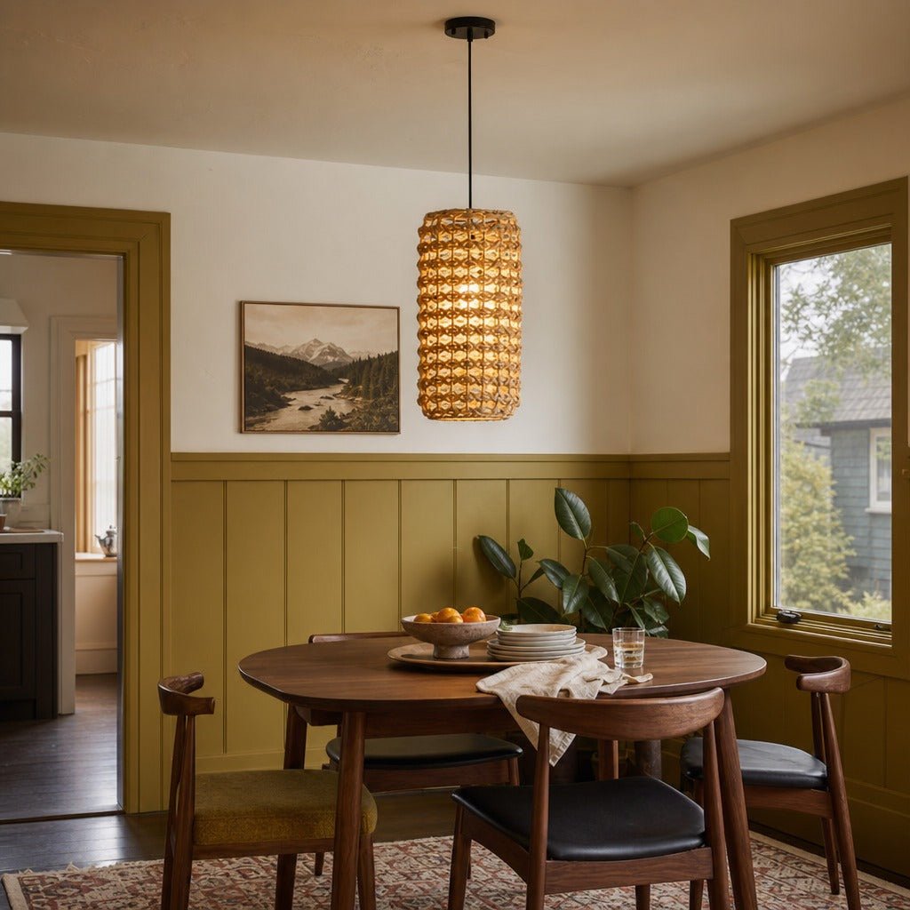 Hyacinth Long Chandelier styled in Portland St. Johns bungalow dining room - Whats New Furniture