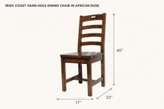 Irish Coast Hand-Hole Dining Chair in African Dusk dimensions - What&