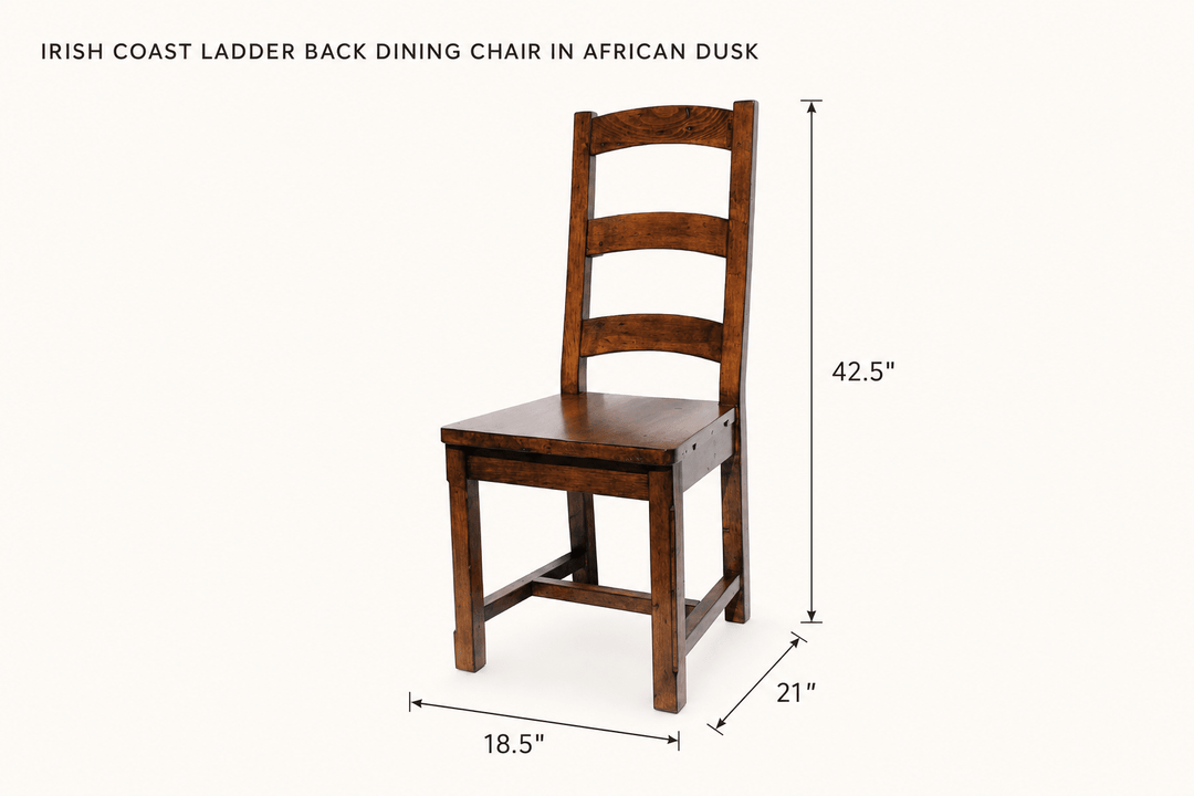 Irish Coast Ladder Back Dining Chair in African Dusk dimensions - What&