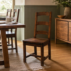 Irish Coast Ladder Back Dining Chair in African Dusk styled in Portland Sellwood cottage dining room - Whats New Furniture