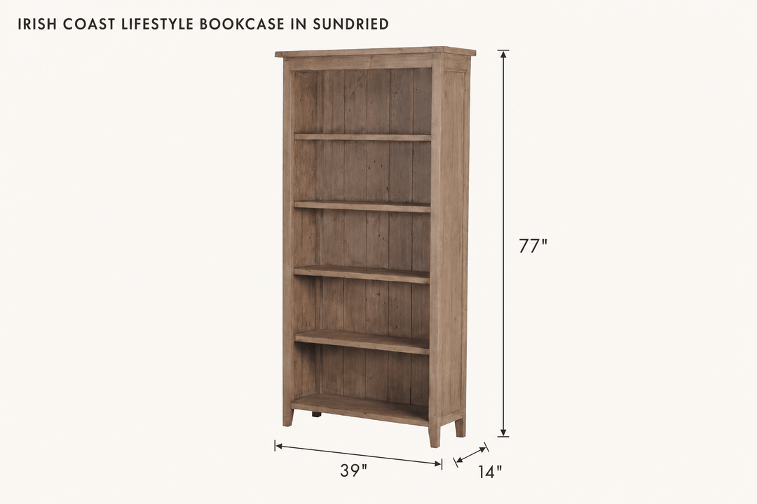Irish Coast Lifestyle Bookcase in Sundried dimensions - What&