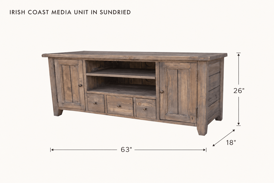Irish Coast Media Unit in Sundried dimensions - What&