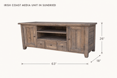 Irish Coast Media Unit in Sundried dimensions - What&
