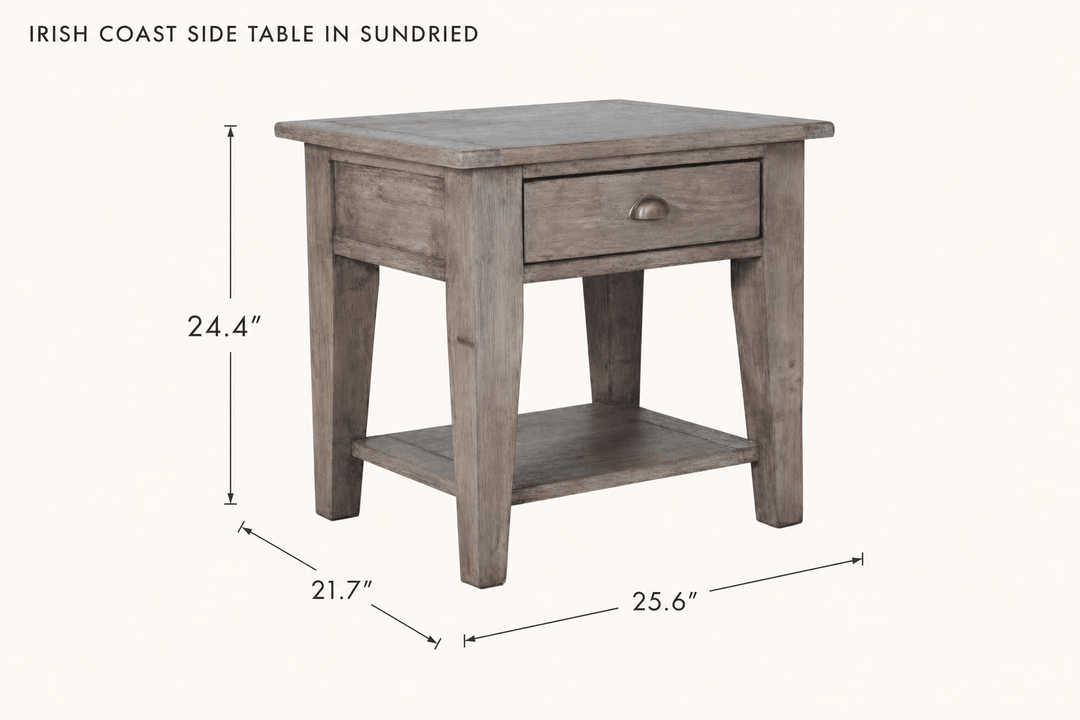 Irish Coast Side Table in Sundried dimensions - What&