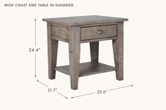 Irish Coast Side Table in Sundried dimensions - What&