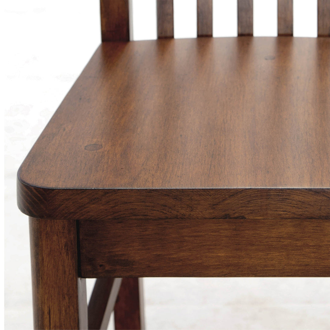 Irish Coast Slat Back Dining Chair in African Dusk, seat detail view - Whats New Furniture