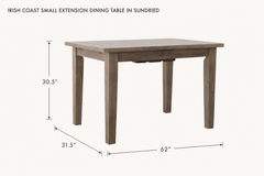 Irish Coast Small Extension Dining Table in Sundried dimensions - What&