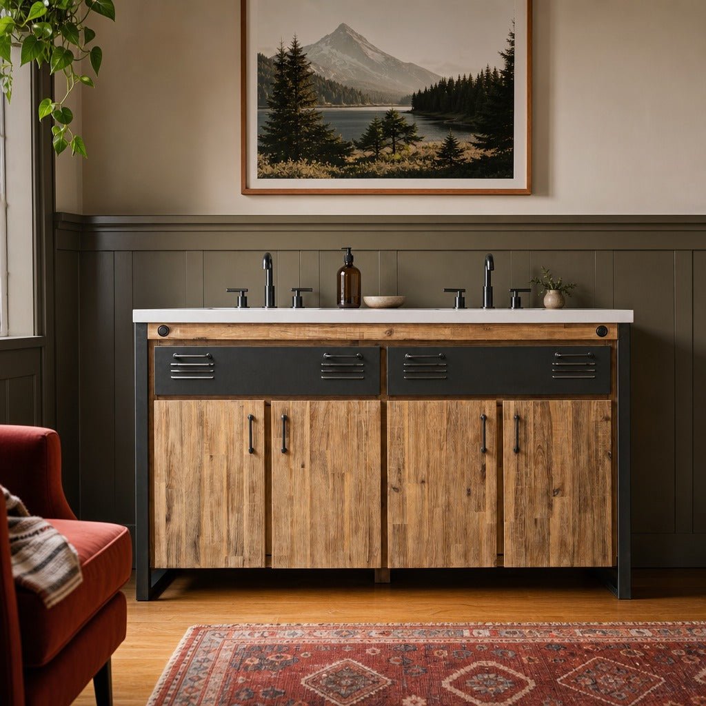Irondale Double Sink Vanity styled in Portland Ladd&