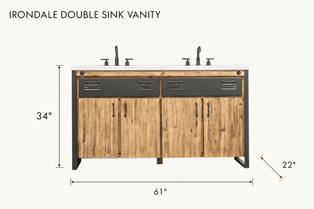 Irondale Double Sink Vanity dimensions - What&