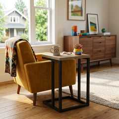 Irondale Laptop Table styled in a bright Portland mid-century modern interior - Whats New Furniture