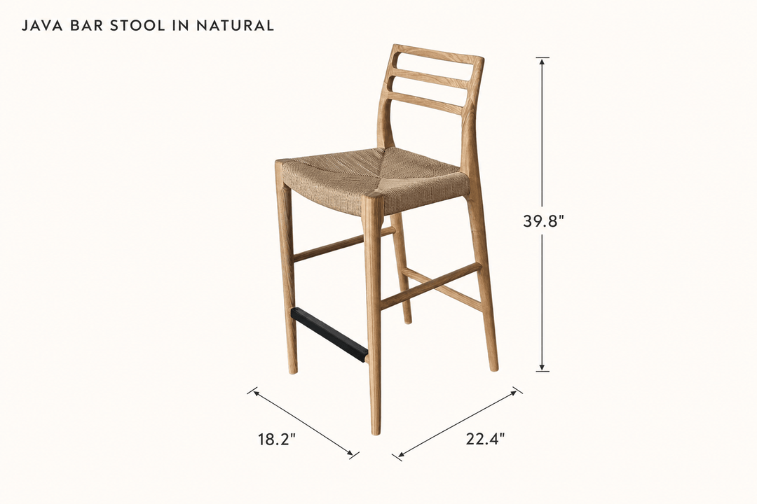Java Bar Stool in Natural dimensions - What&