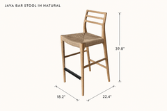 Java Bar Stool in Natural dimensions - What&