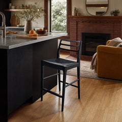 Java Narrow Counter Stool in Black styled in Portland Hawthorne Craftsmbungalow kitchen - Whats New Furniture