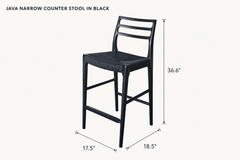 Java Narrow Counter Stool in Black dimensions - What&