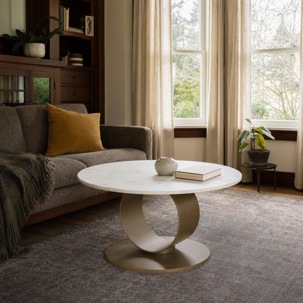 Juno Coffee Table styled in Portland Irvington foursquare with original built-ins living room - Whats New Furniture
