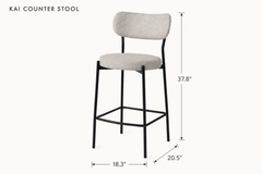 Kai Counter Stool in Bone White dimensions - What&