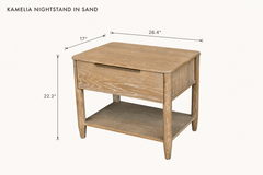 Kamelia Nightstand in Sand dimensions - What&