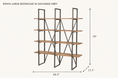 Kenya Large Bookcase in Salvaged Grey dimensions - What&