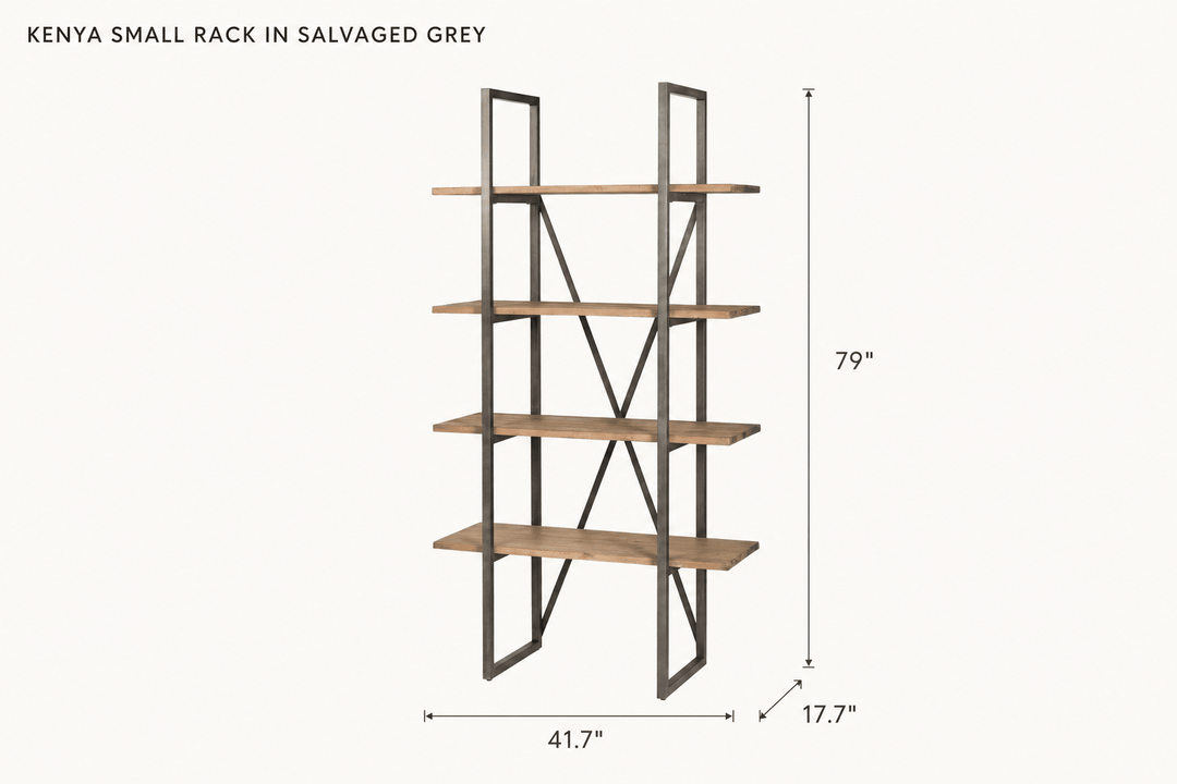 Kenya Small Rack in Salvaged Grey dimensions - What&