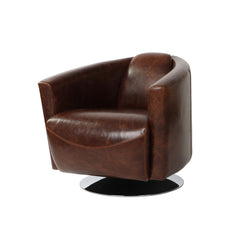 Lannister Swivel Club Chair in Brown - accent chair by LH Imports - Whats New Furniture Portland OR