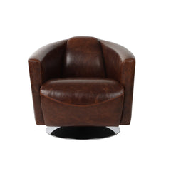 Lannister Swivel Club Chair in Brown - accent chair by LH Imports - Whats New Furniture Portland OR